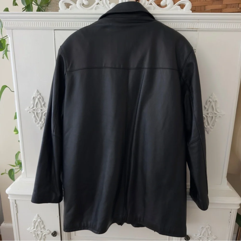 Vintage Men’s Leather Faux Fur Lined Coat
